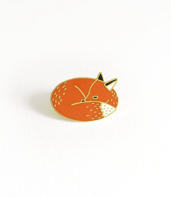 Enamel Pin Sleeping Fox by Tom Hardwick